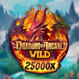 Dragons of Arcane Wild slot logo by Foxium at Spinorhino Casino